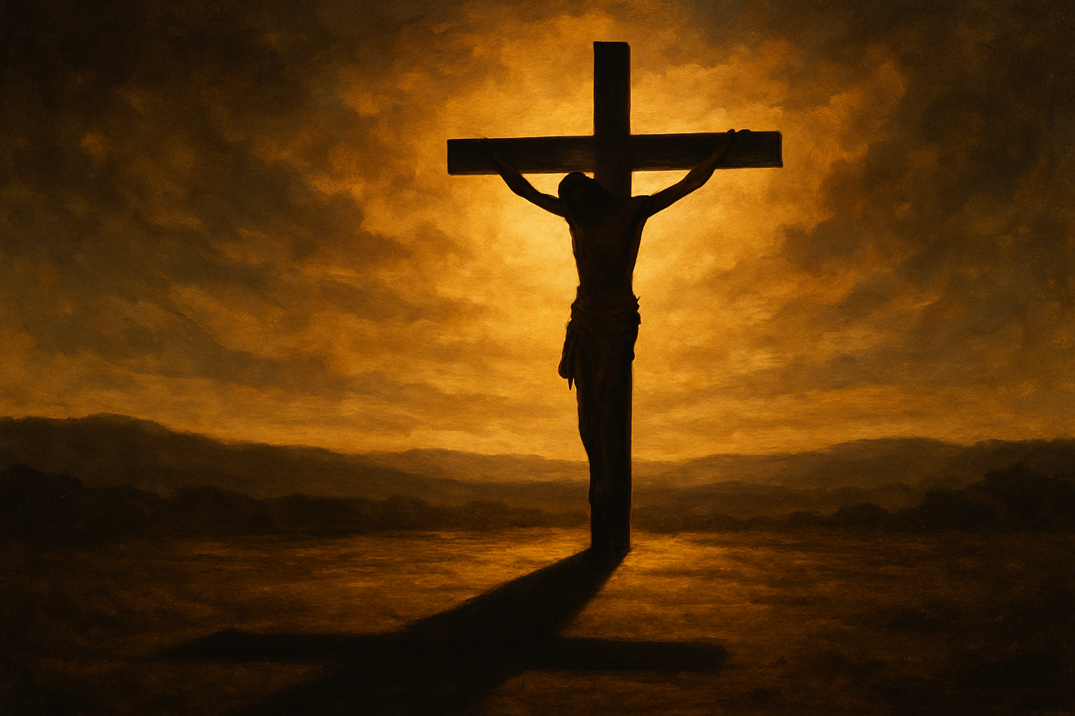 Shadow of Jesus on the cross
